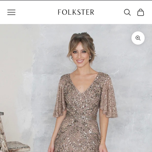 Flutter sleeve Sequin sheath dress nwt - Picture 2 of 11